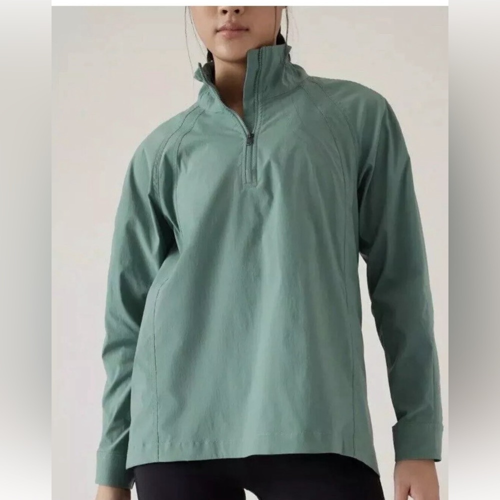 ATHLETA Advantage Poplin Top MEDIUM Deep Ocean Teal